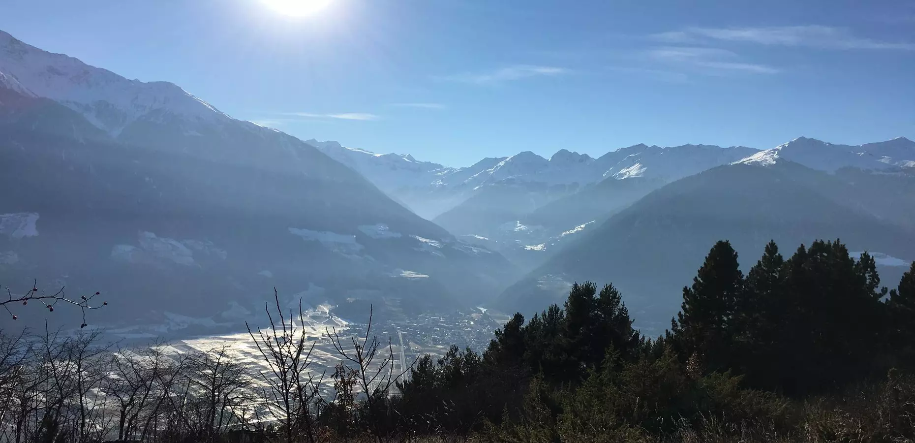 Schöner Ausblick vom Vinschger Sonnenberg